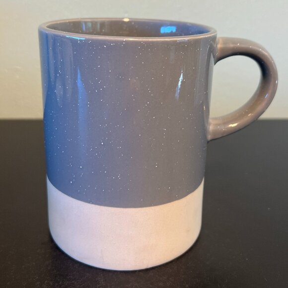 DESIGN PAC Dipped Glossy Gray Glazed and Unglazed Earthenware Coffee Tea Mug - Picture 2 of 9